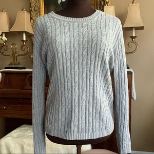 100% Cotton KarenScott Crewneck Cable Knit Sweater